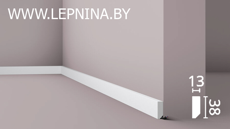 NMC WALLSTYL профиль FT1 выс.плотности 38х13мм белый 26шт/кор